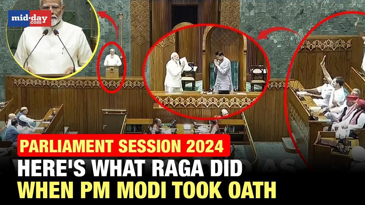 WATCH: Rahul Gandhi Holds Constitution Copy As PM Modi Takes Oath