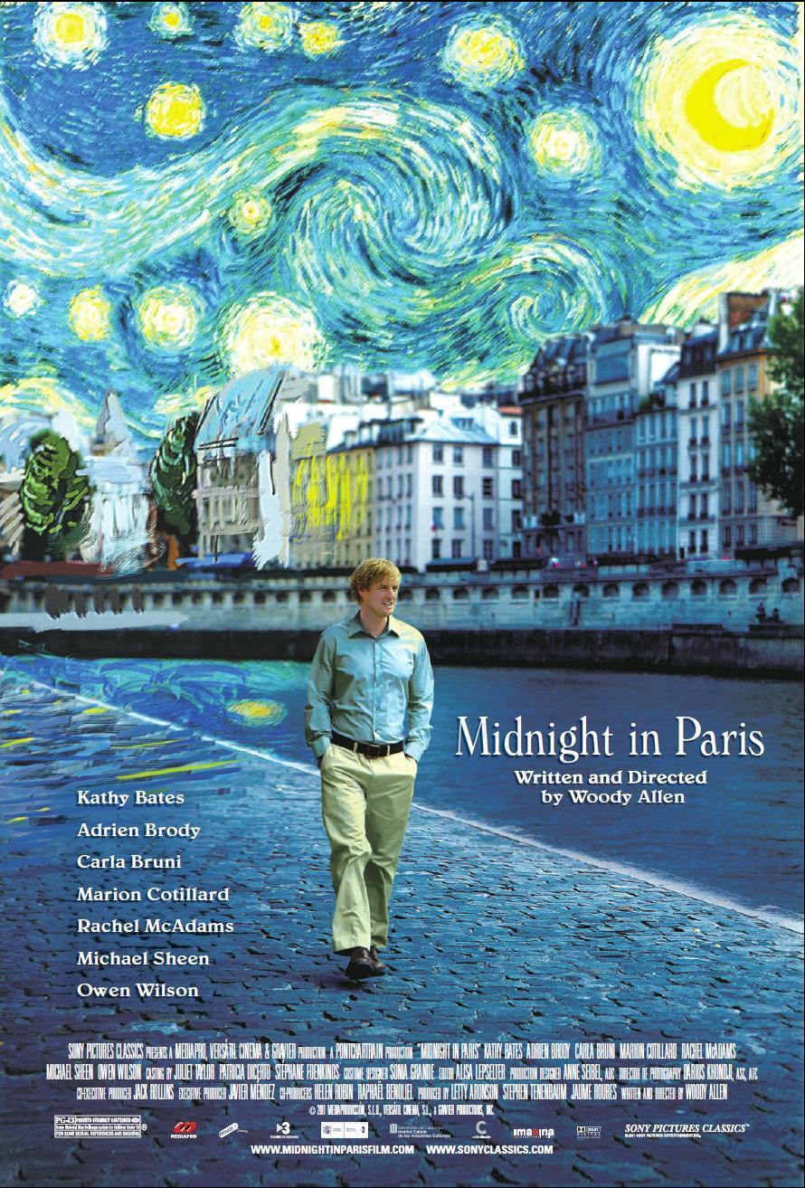 Midnight in Paris is a timeless movie centered around love. Gil, an aspiring writer facing challenges with his novel, magically finds himself transported to 1920s Paris, where he encounters iconic artists like Fitzgerald, Hemingway, and Stein. 