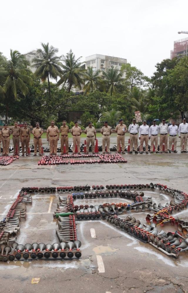 Mumbai cops destroy bike silencers