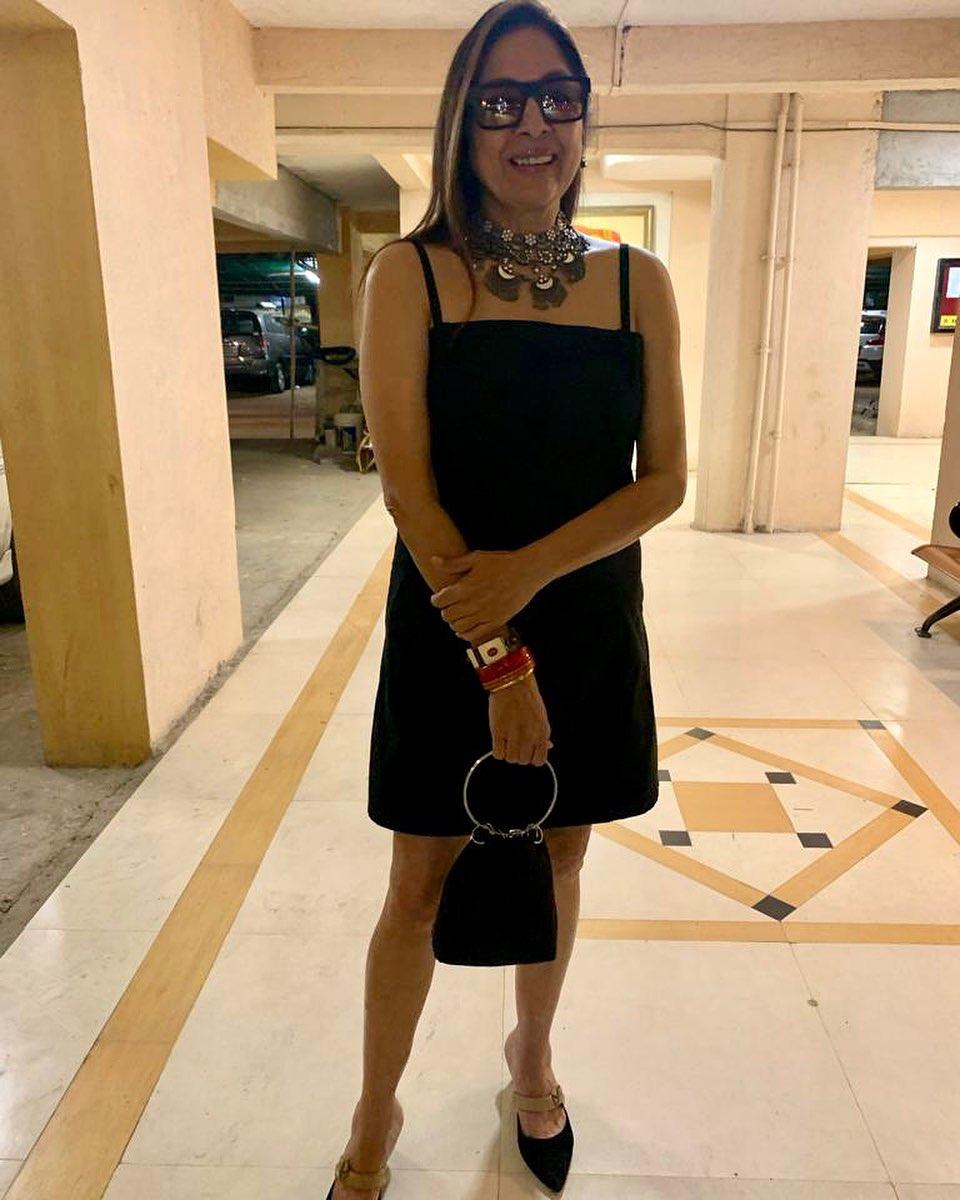 Who said you can't wear a little black dress after turning a certain age?! Neena Gupta defies the norm in this hot black number