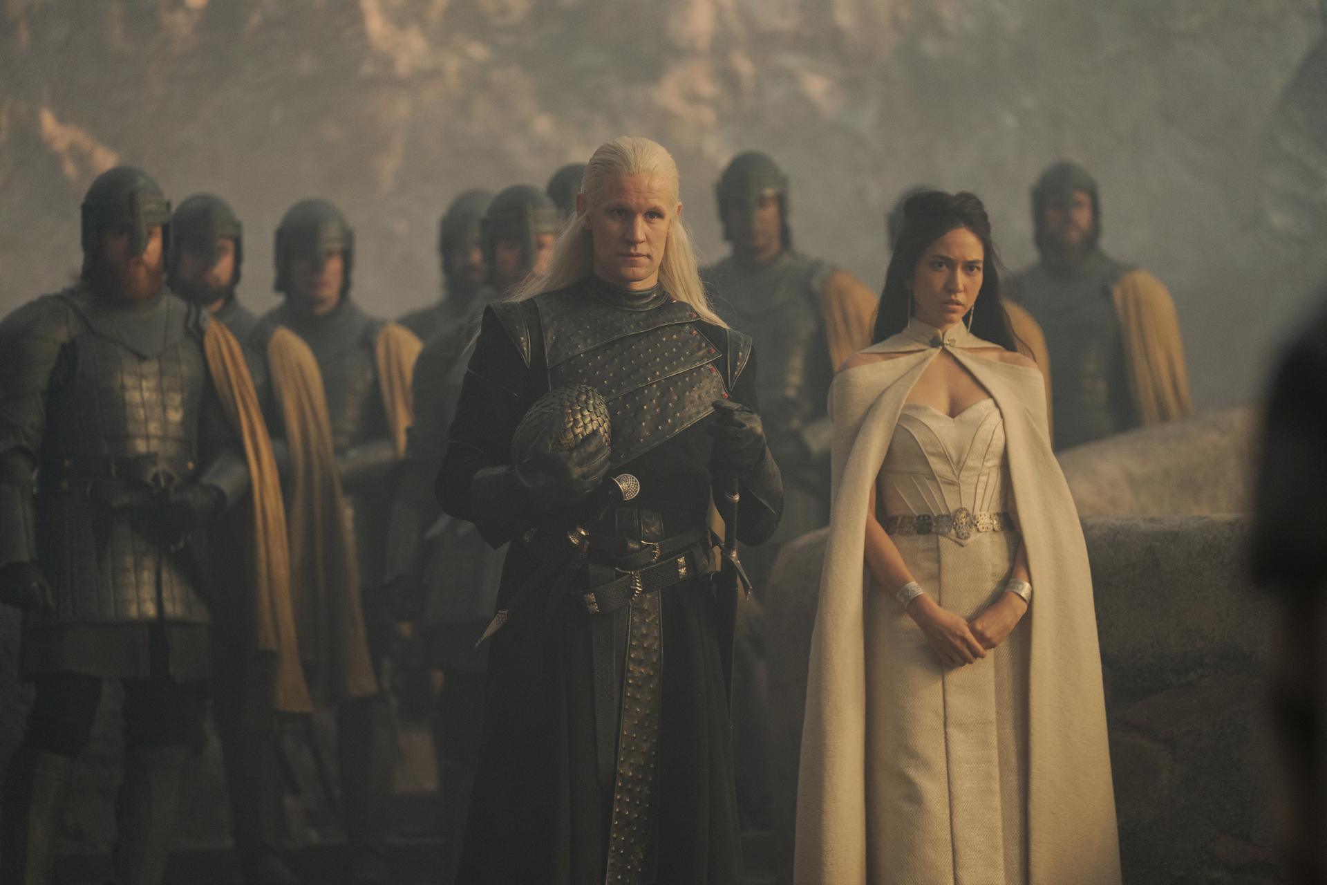 New alliances form as Rhaenyra seeks support from Lady Jeyne Arryn while the enigmatic sorceress Alys Rivers (Gayle Rankin) joins the fray on Alicent’s side. This season promises greater political intrigue and fierce battles as the Dance of the Dragons intensifies.