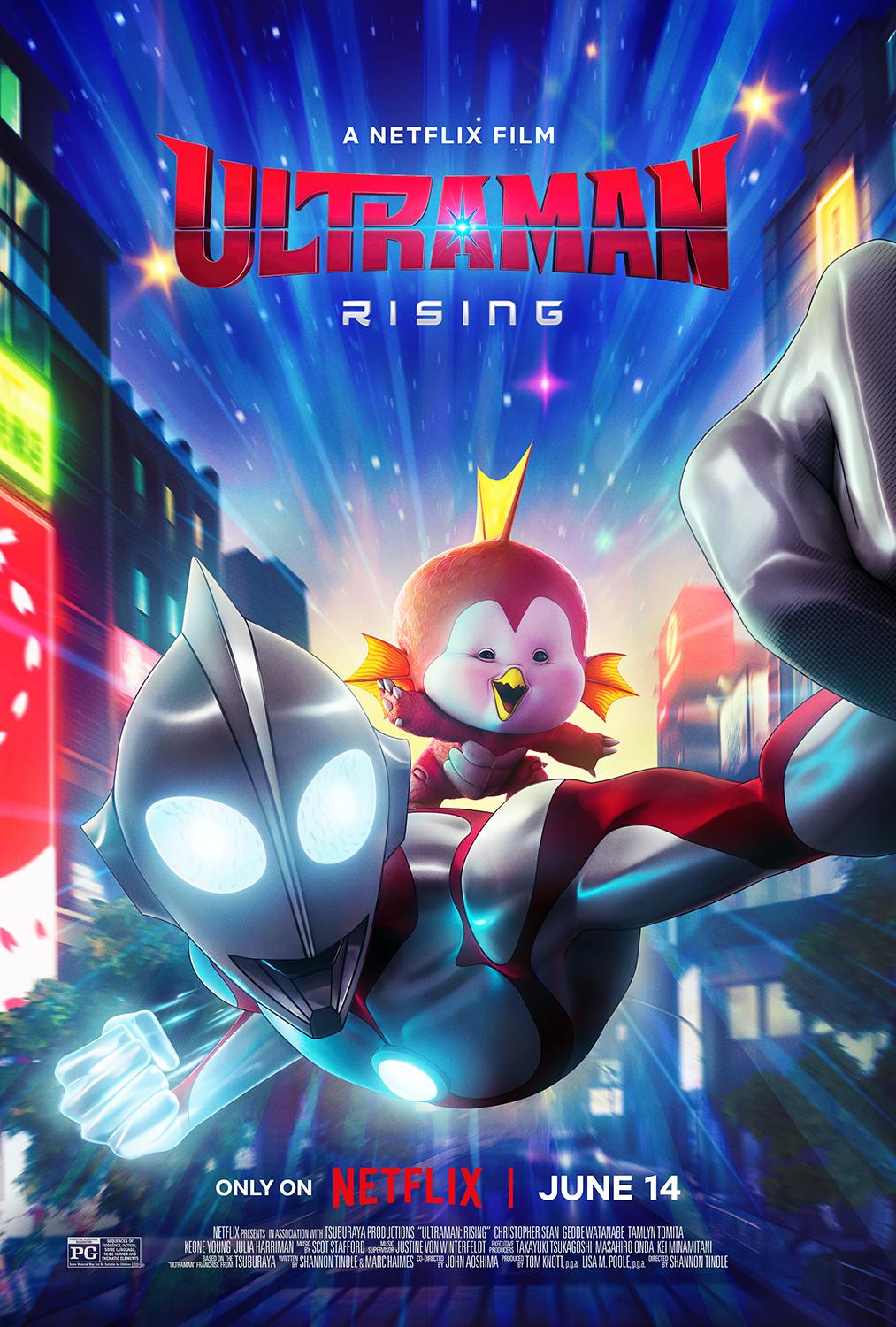 Ultraman: Rising (Netflix) – June 14Ultraman: Rising is an animated feature following Ken Sato, a superstar baseball player who returns to Japan to become Ultraman, Earth’s defending superhero. Complications arise as Ken finds himself raising a newborn Kaiju, the offspring of his greatest enemy.