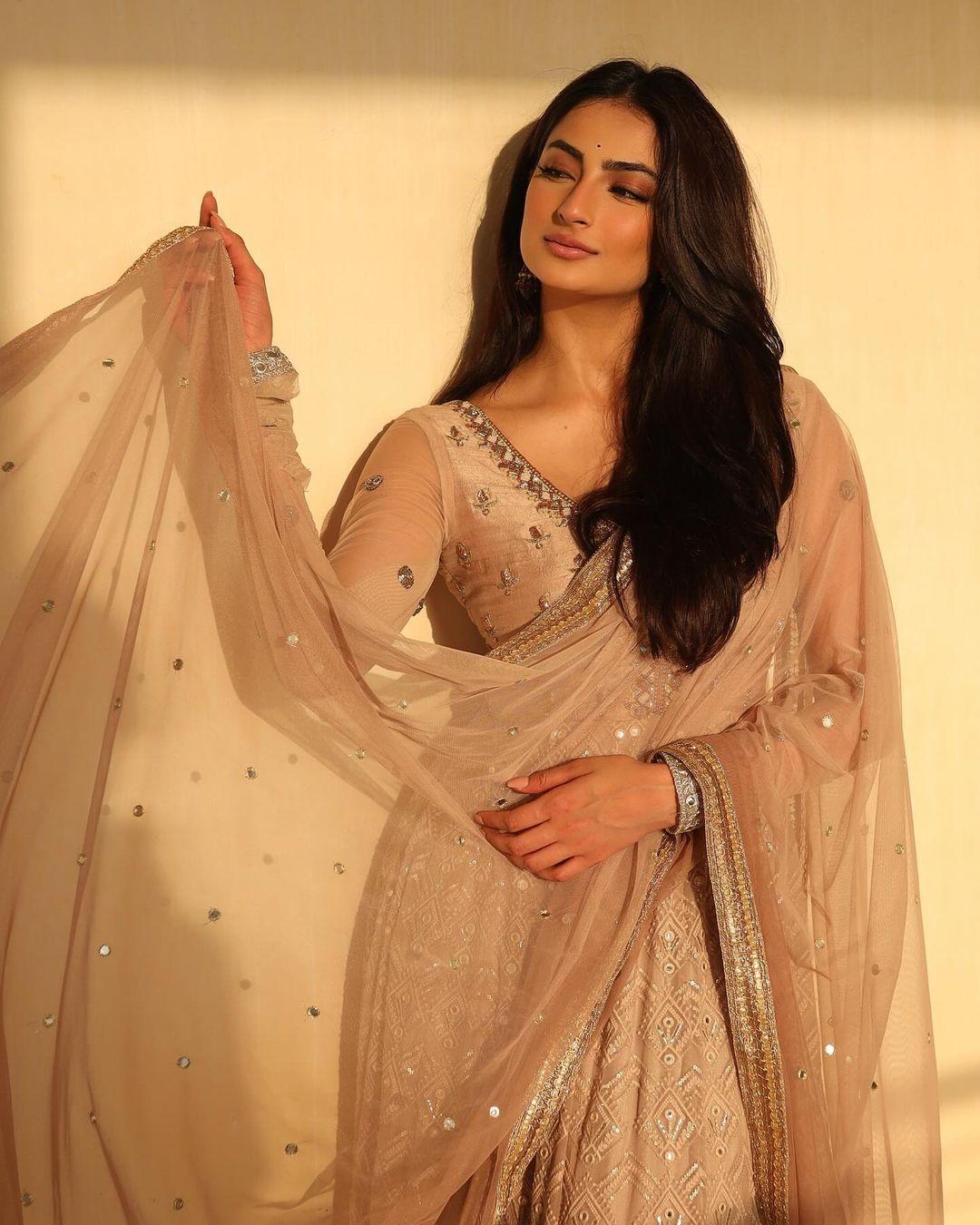 The full-sleeved, floor-length Anarkali kurta was designed by talented fashion designer Bhumika Grover and costs Rs. 48,000.