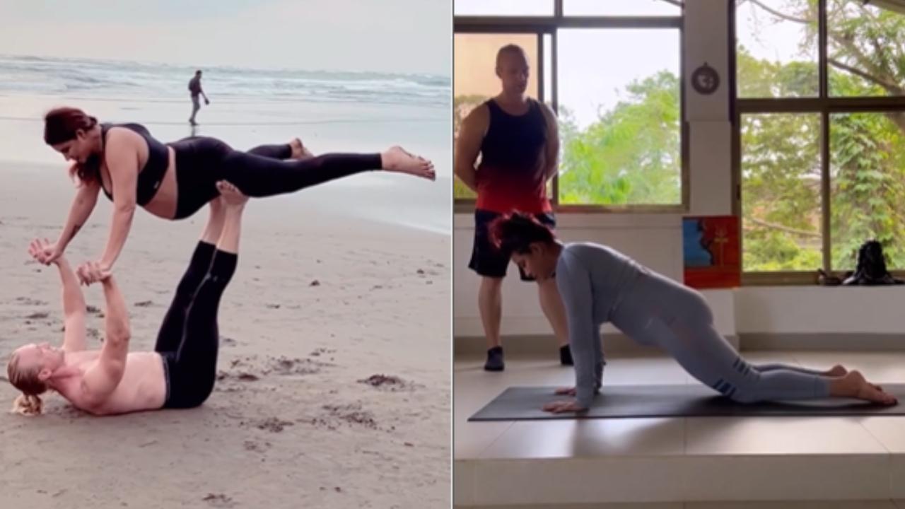 Aashka Goradia
Aashka has been a yoga practitioner for a long time now. During her pregnancy, she continued with the practice with the help of her husband
 