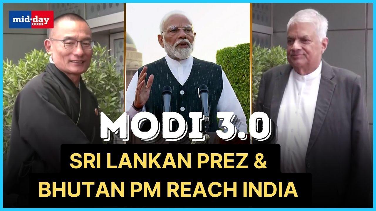 Modi 3.0: Sri Lankan Prez Wickremesinghe & Bhutan PM Tobgay Reach India