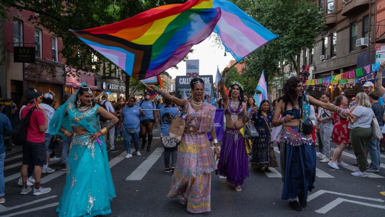 Parade participants attend the 2024 LA Pride Parade on June 09, 2024 in Los Angeles, California (Photo by Tommaso Boddi)