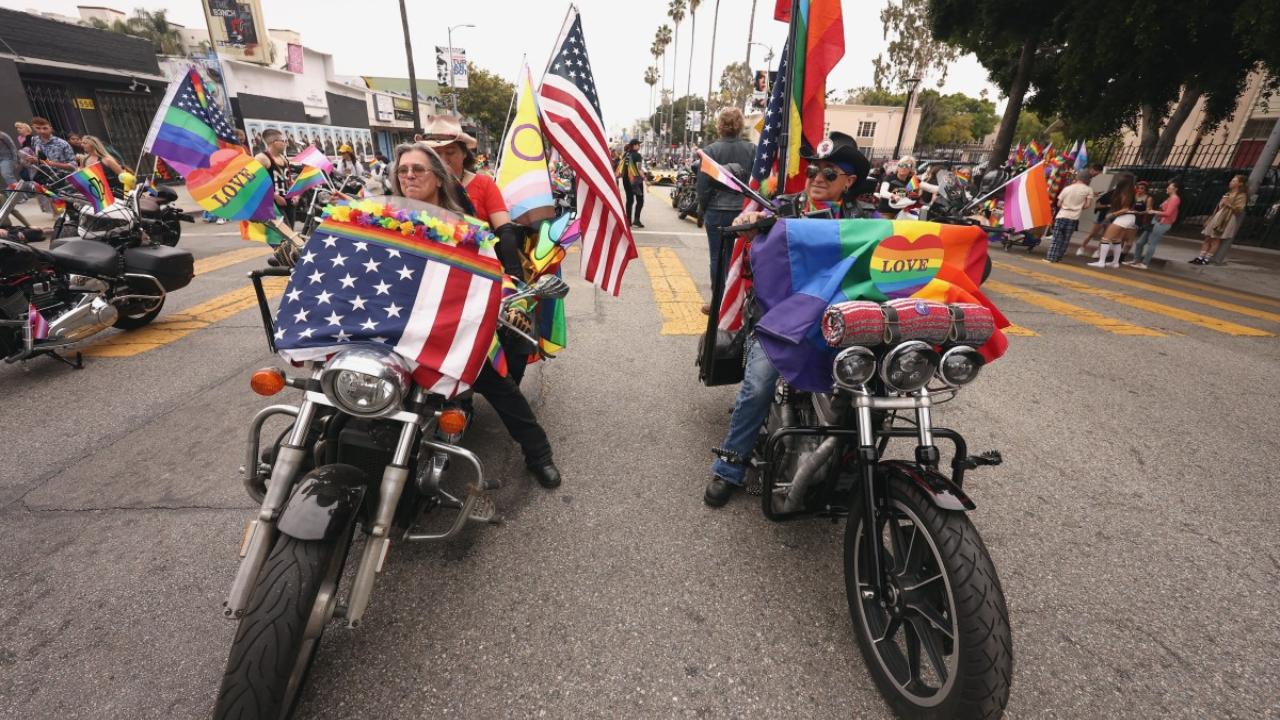 Participants ride on a float during the annual Capital Pride Parade in Washington, DC, on June 8, 2024 (Photo by Mandel NGAN/AFP)