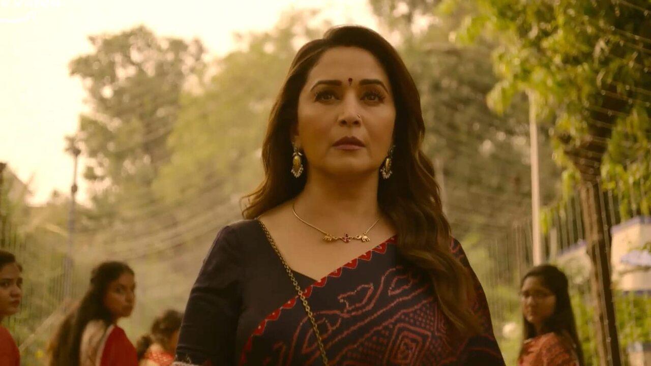 In ‘Maja Ma’, Madhuri Dixit, a happily married woman and mother of two kids, comes out as a lesbian to her daughter, a video of which goes viral leaving her maligned and misunderstood in the community. 