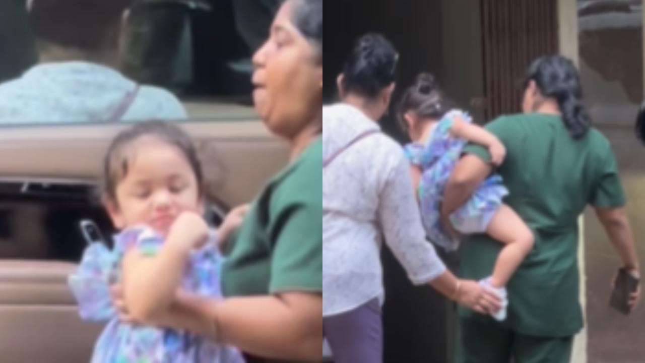 Watch: Ranbir Kapoor and Alia Bhatt's daughter Raha stops to adore a cat on her way to nanu Mahesh Bhatt's house