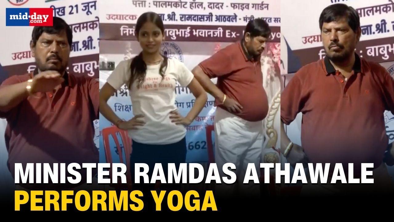 International Yoga Day 2024: Union Minister Ramdas Athawale performs Yoga