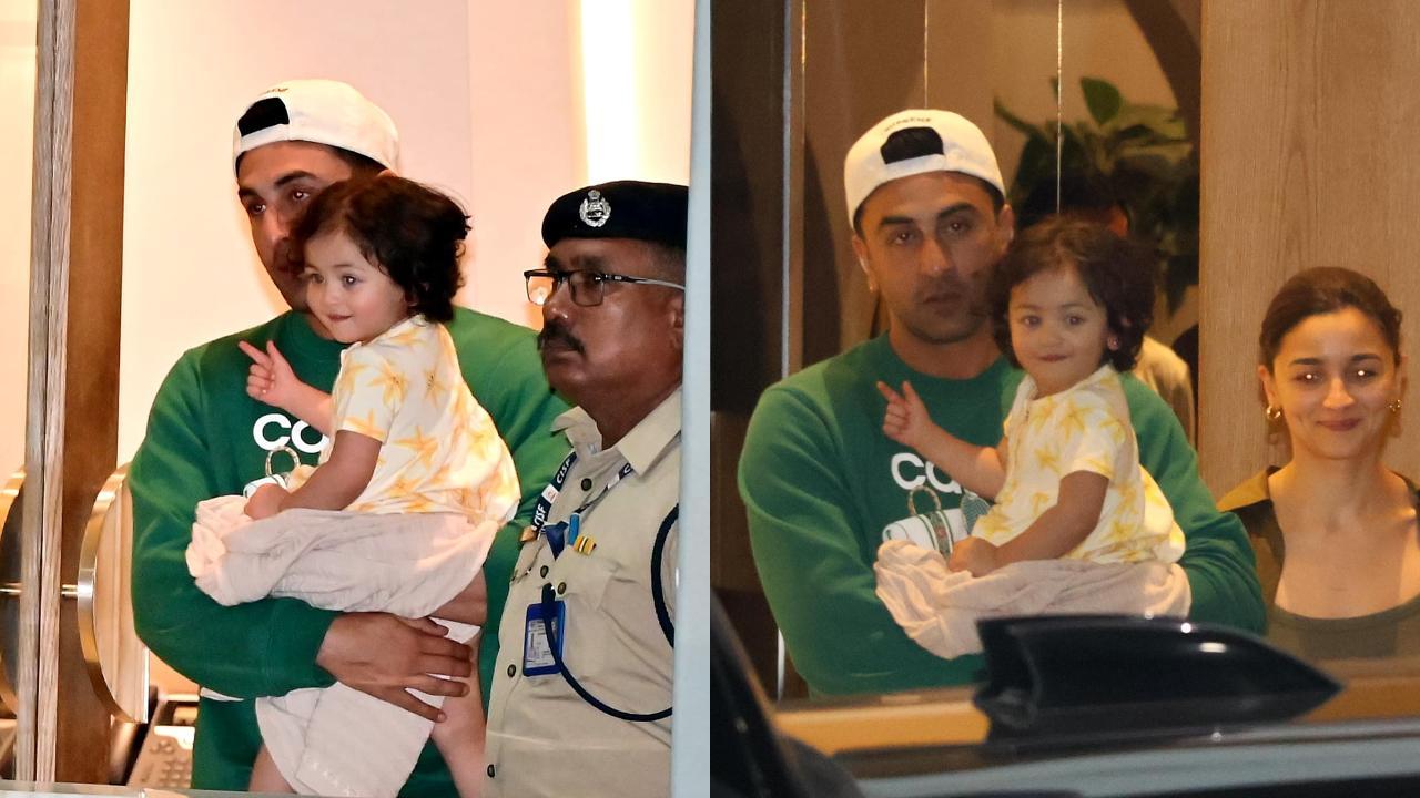 Ranbir Kapoor and Alia Bhatt's daughter Raha flashes a big smile, kisses papa as the trio return to Mumbai; watch video