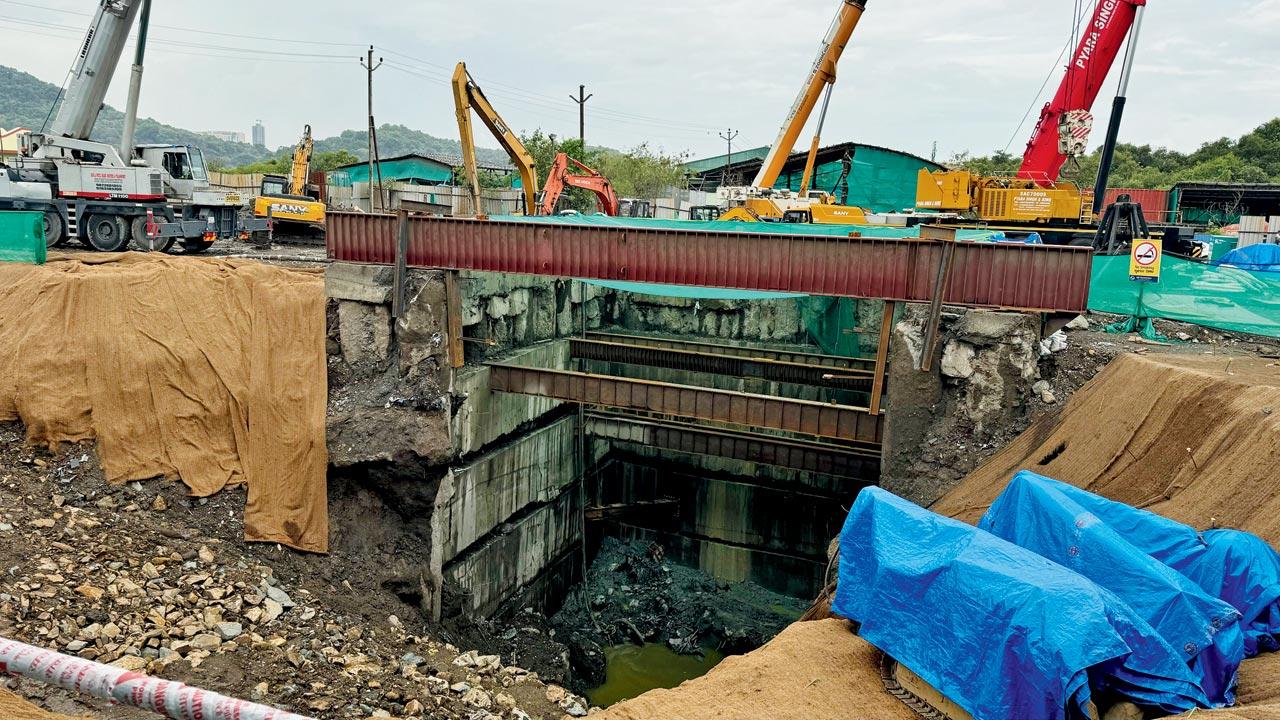 The trench at the Surya water supply project site in Sasunavghar