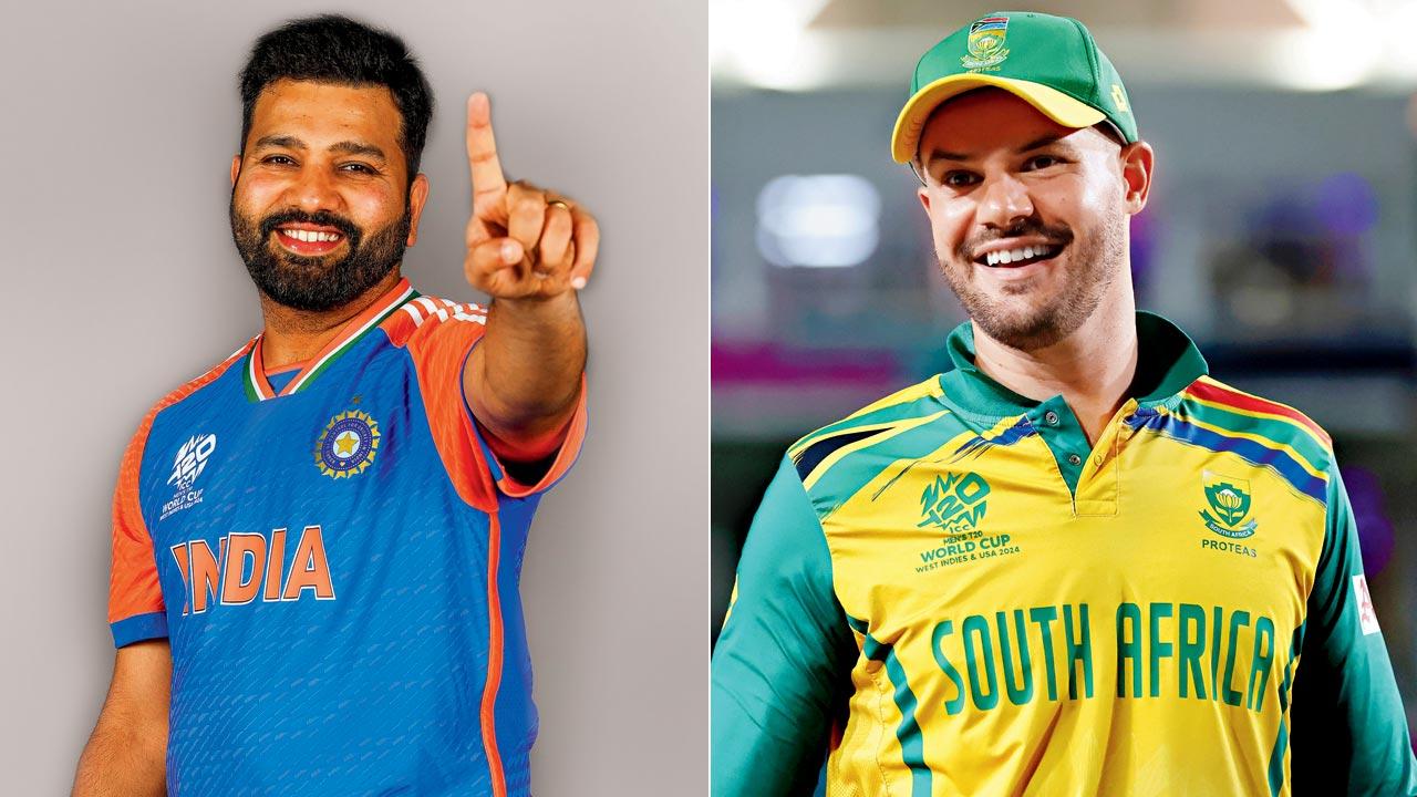 India skipper Rohit Sharma and South Africa captain Aiden Markram. Pics/Getty Images