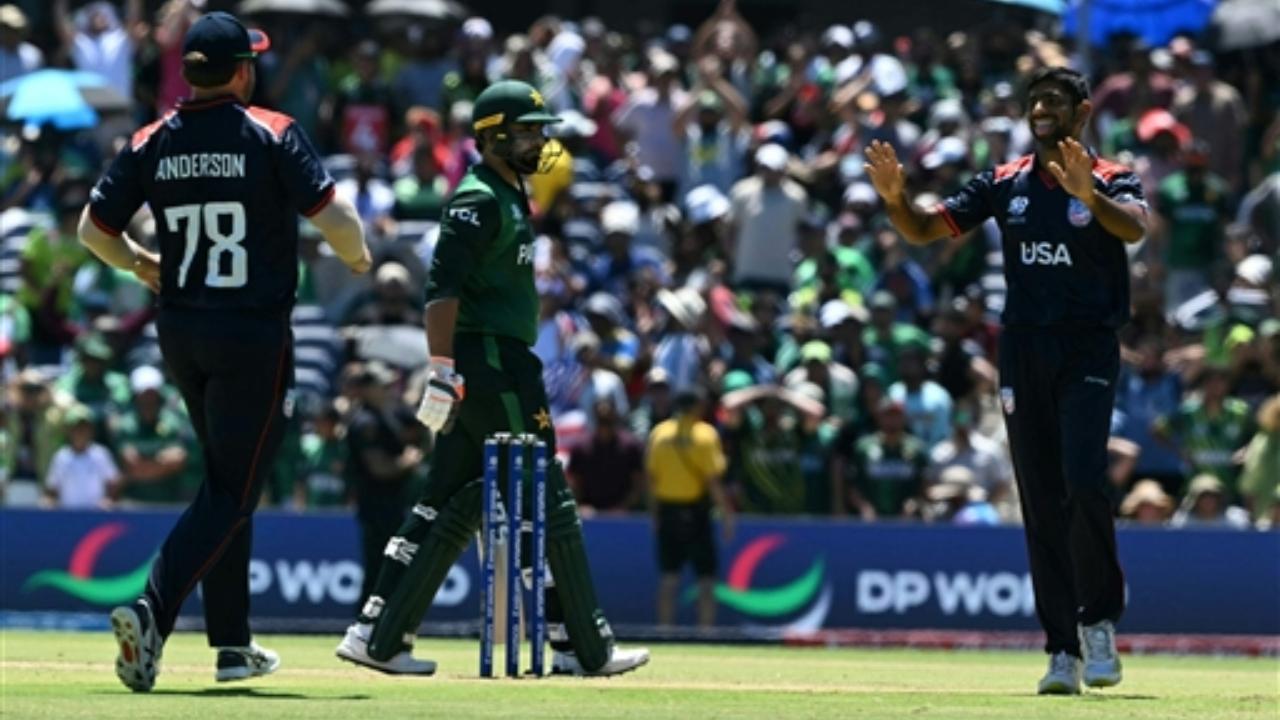 USA's Nosthush Kenjige bagged three wickets for 30 runs. But Saurabh Netravalkar stole the limelight by conceding just 18 runs for two wickets in his four-over spell. Ali Khan and Jasdeep Singh registered one wicket each to their names