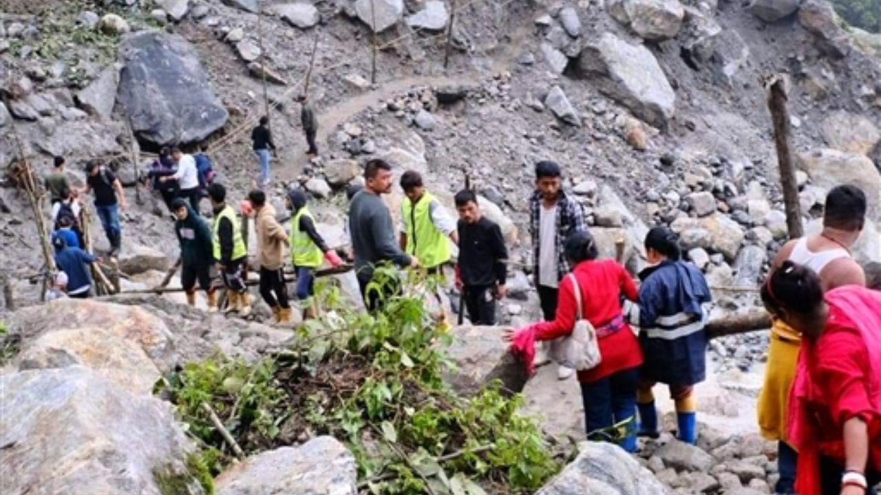 The district administration had to set up log bridges over the slides to facilitate movement by foot and by vehicles where roads were motorable, they said.