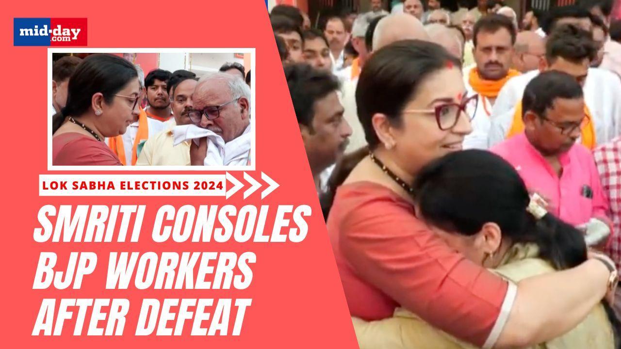 Lok Sabha Election 2024: Smriti Irani Consoles Party Workers After Defeat 