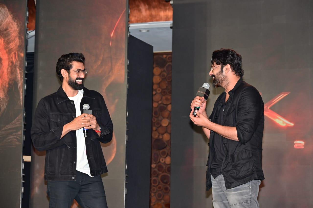 Rana Daggubati and Prabhas shared some happy moments on the stage