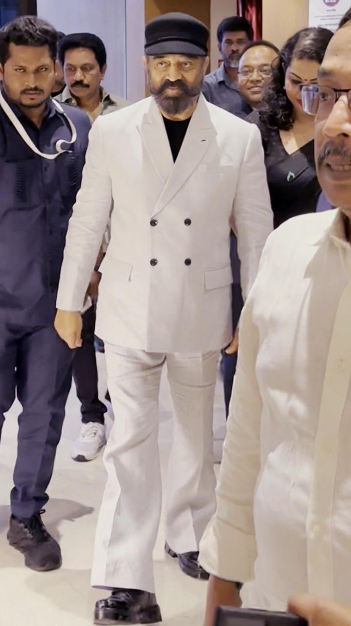 South superstar Kamal Hasaan was snapped at the event in the city