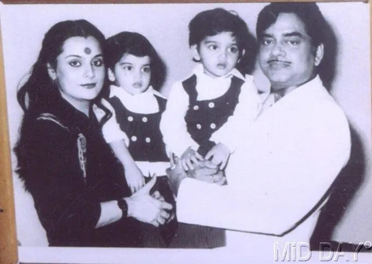 An undated photo of Shatrughan Sinha and wife Poonam with sons Luv and Kush. Luv Sinha made his Bollywood debut in 2010 with the film, 'Sadiyaan'. Both Luv and Kush are identical twins