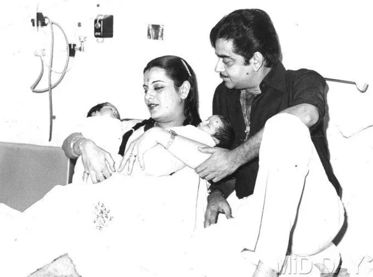 In picture: Shatrughan Sinha and wife Poonam Sinha after the birth of their sons Luv and Kush