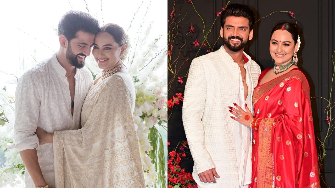 Sonakshi Sinha promotes sustainable fashion on wedding day, wears mother Poonam Sinha's vintage saree and jewellery
