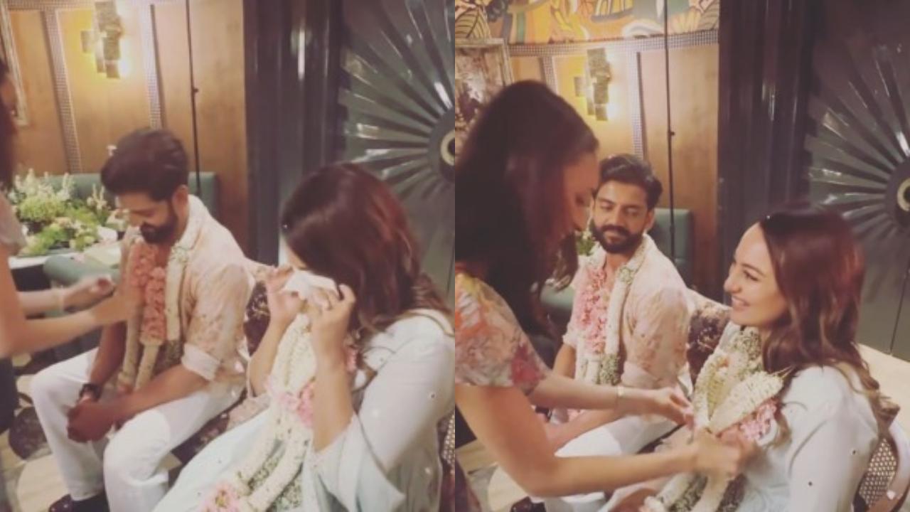 New bride Sonakshi Sinha cries after husband Zaheer Iqbal's friend wards off ‘nazar’ post marriage