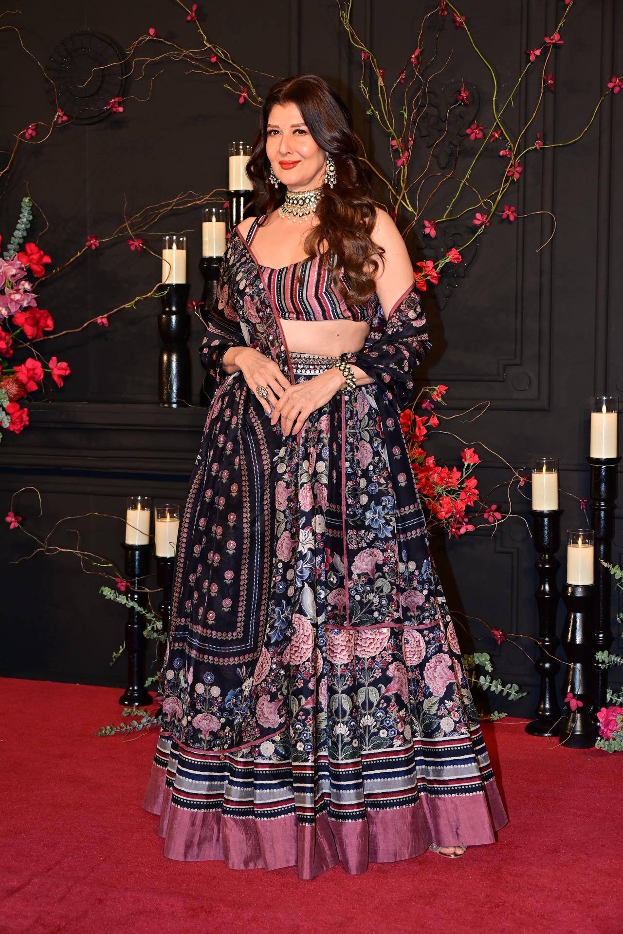 Veteran actress Sangeeta Bijlani was also spotted at the event. She turned heads in a heavily embellished lehenga. 