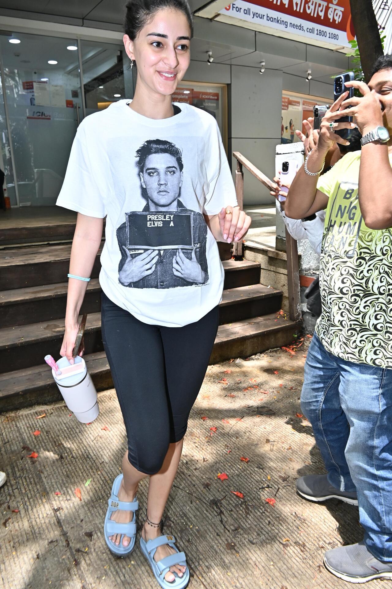Ananya Panday was all smiles as she was spotted outside the gym