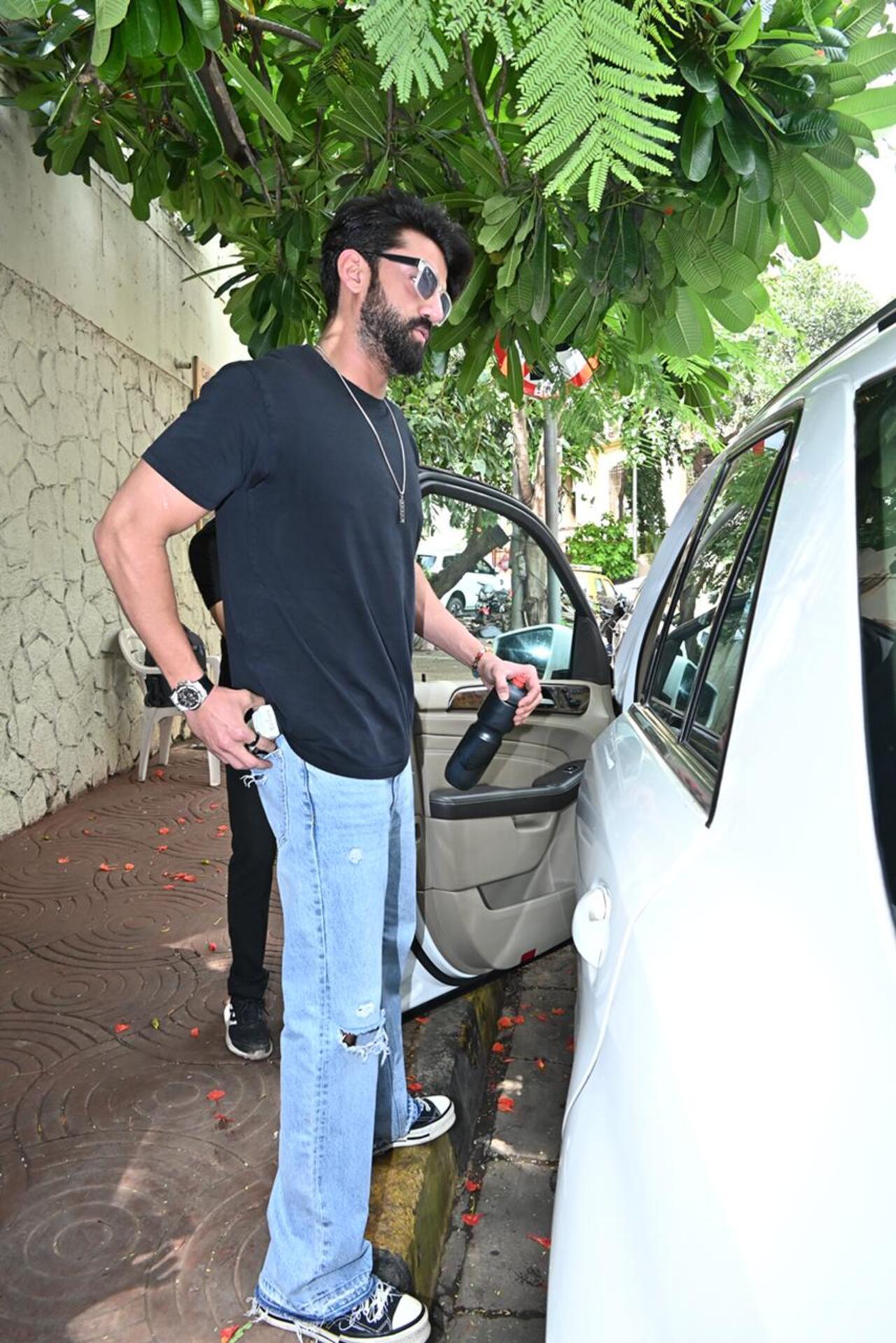 Groom-to-be Zaheer Iqbal was spotted outside a salon ahead of his wedding