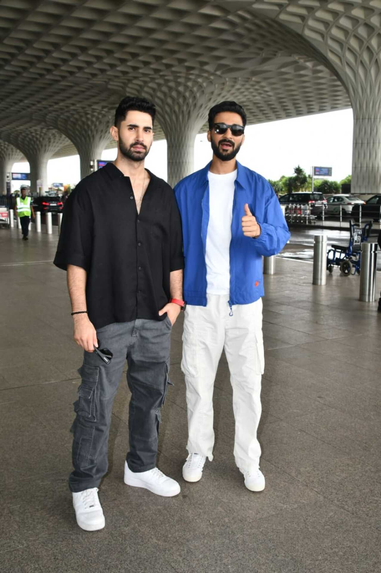 'Kill' actors Raghav Juyal and Lakshya were spotted together at the Mumbai airport. 