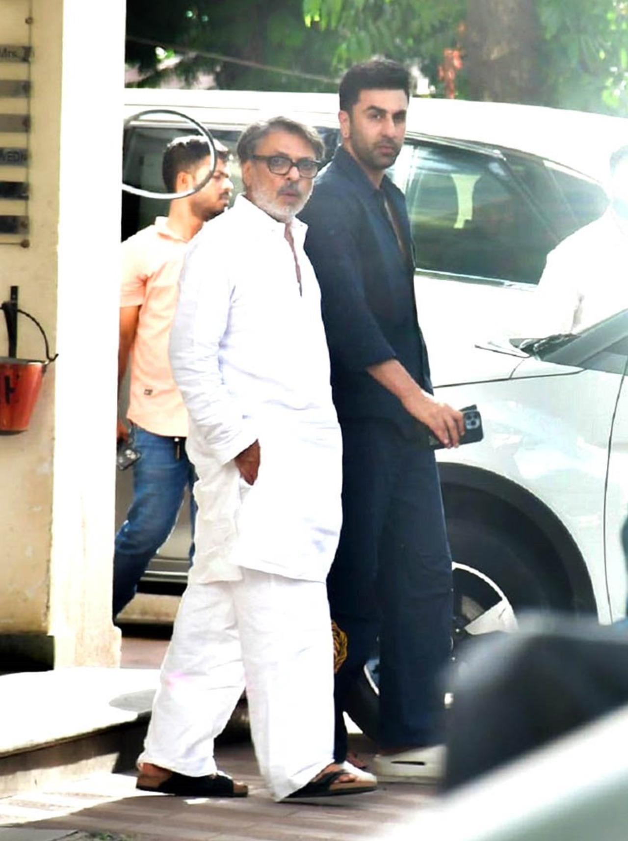 Ace filmmaker Sanjay Leela Bhansali was spotted at his office with Ranbir Kapoor ahead of ‘Love and War’ release. 