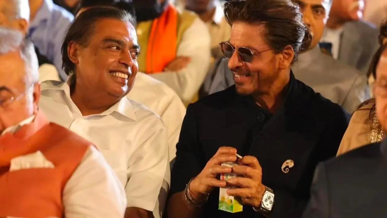 Pictures of Shah Rukh and Mukesh surfaced on social media, which show the two engaged in a conversation and sipping on an energy drink with electrolytes. Read More