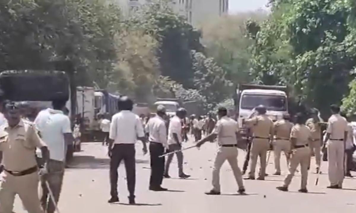 Mumba: Police officers injured in a stone pelting incident in Powai