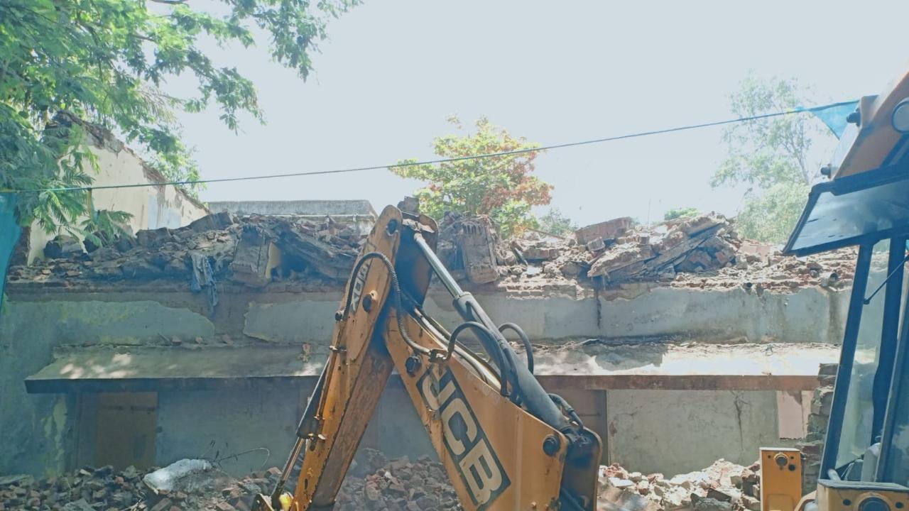 A part of the protection wall of the college building collapsed on the hostel, he said