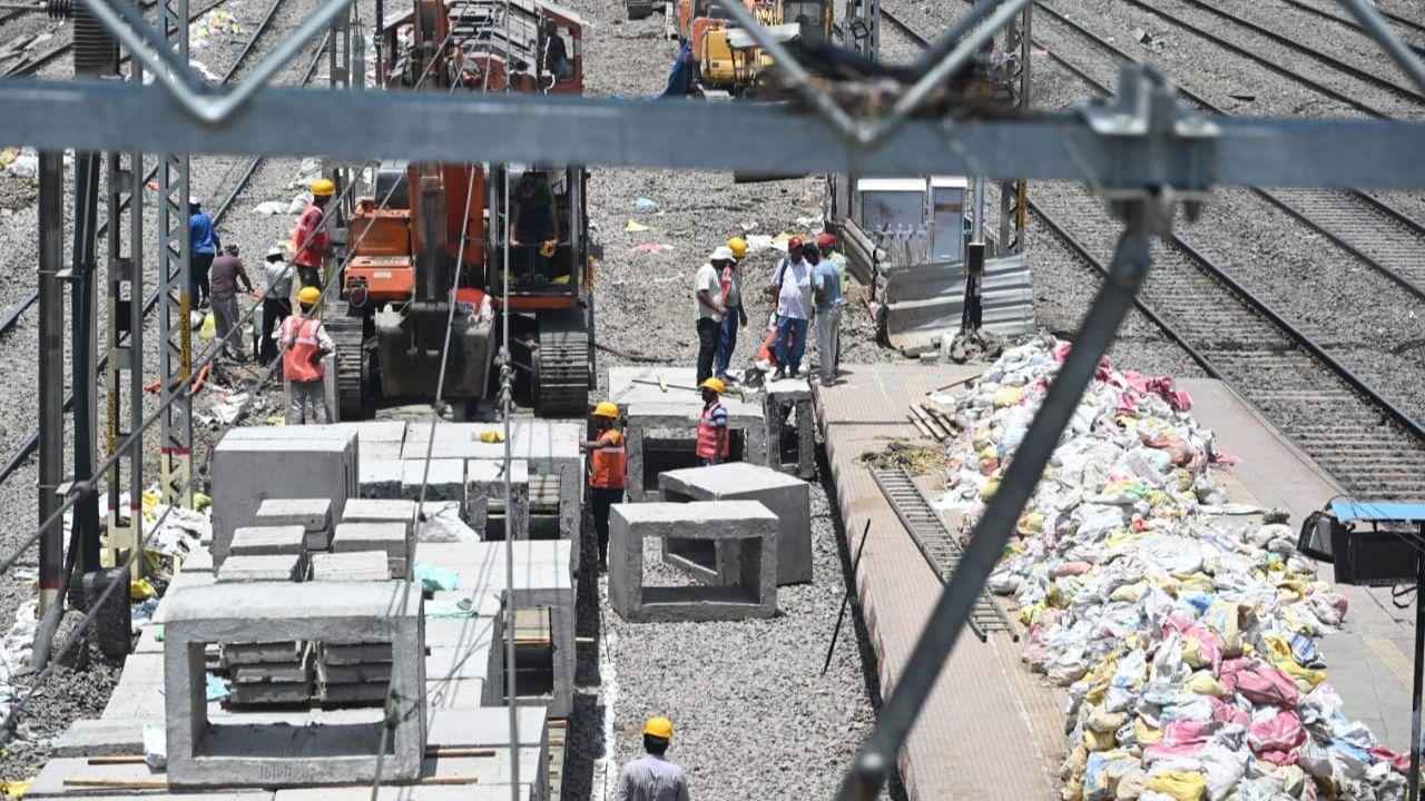 Day 2 of 63-hour mega block: Central Railway begins work at CSMT station