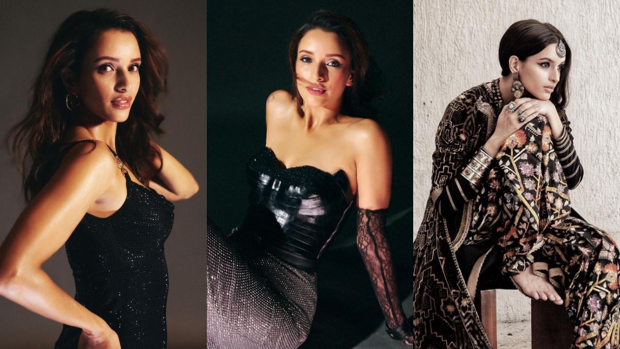 Triptii Dimri in black outfits