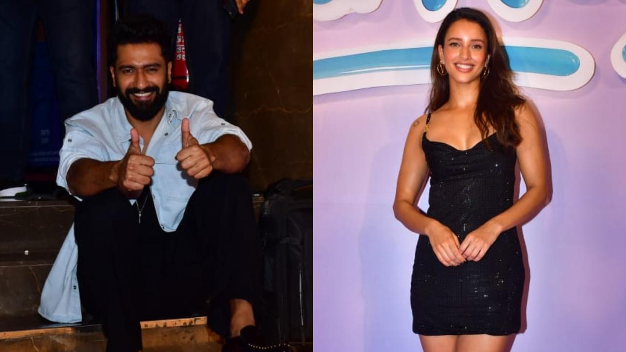 Watch: Vicky Kaushal sits on the floor as Triptii Dimri gets papped at 'Bad Newz' trailer launch