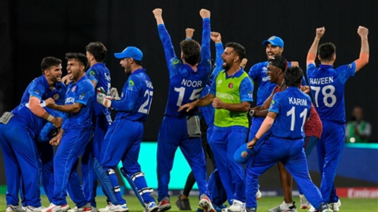 Afghanistan cricket team celebrating after their win over Bangladesh (Pic: AFP)
