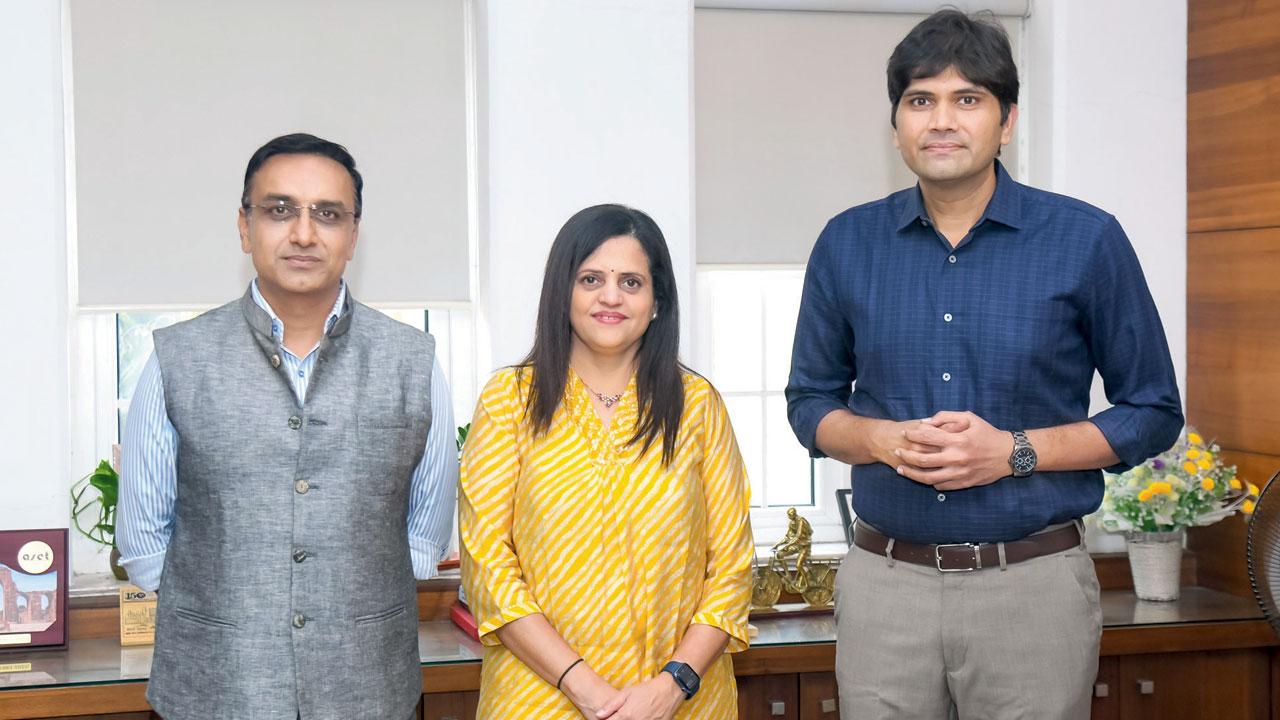 Amit Saini, Ashiwni Bhide and Abhijit Bangar at the BMC headquarters