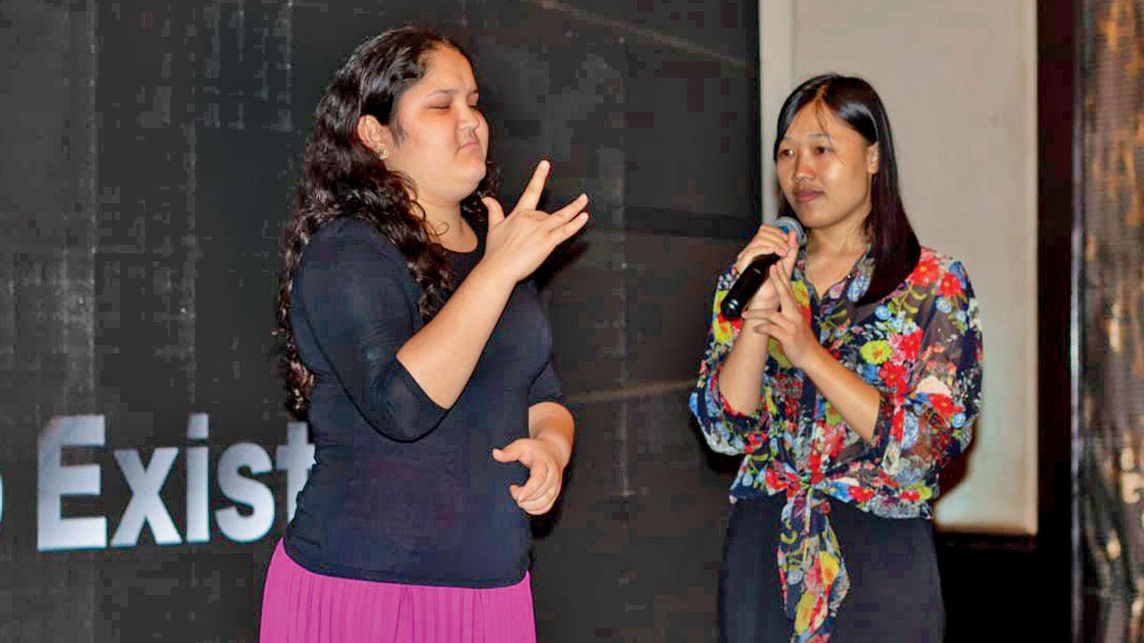 Asha Patwal and her interpreter, Omita Nimngombam. PIC COURTESY/SENSE INDIA