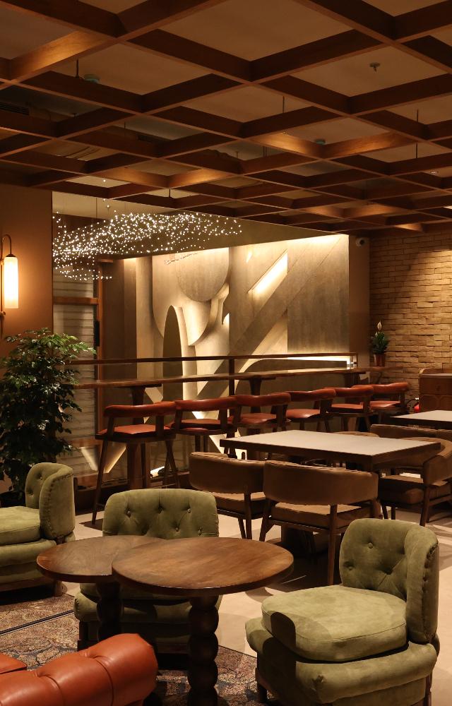 The interior design is by Sanjna Talwar, which was inspired by the aviation journey of its owner, Captain Teji Jha