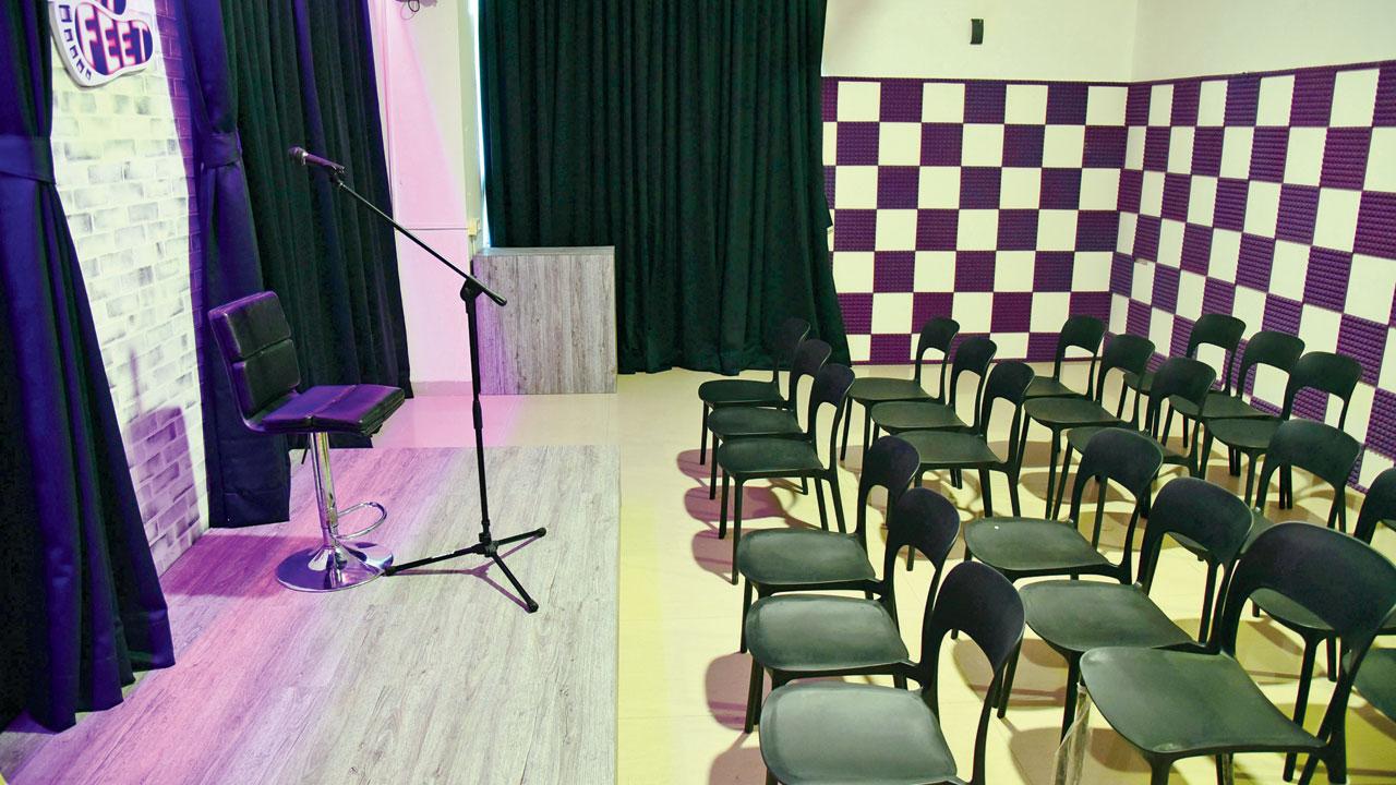 (Top and above) The comedy club boasts of a 60-seater intimate set-up