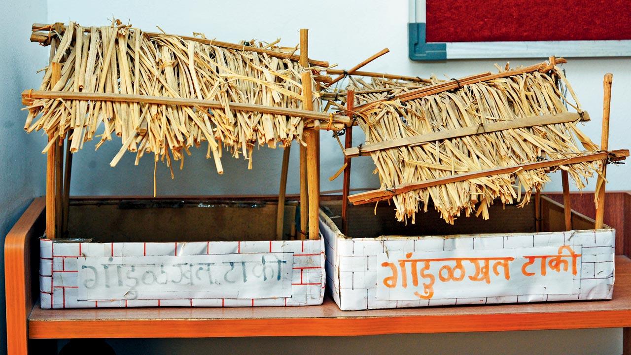 The models of the vermi shed, created by the first group of women to be involved in the project, are now used in instructional sessions held by Population First for other groups