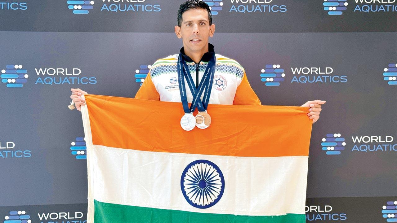 A government servant and National award-winning swimmer, Rohit Havaldar brought home silver and bronze medals from Qatar last month