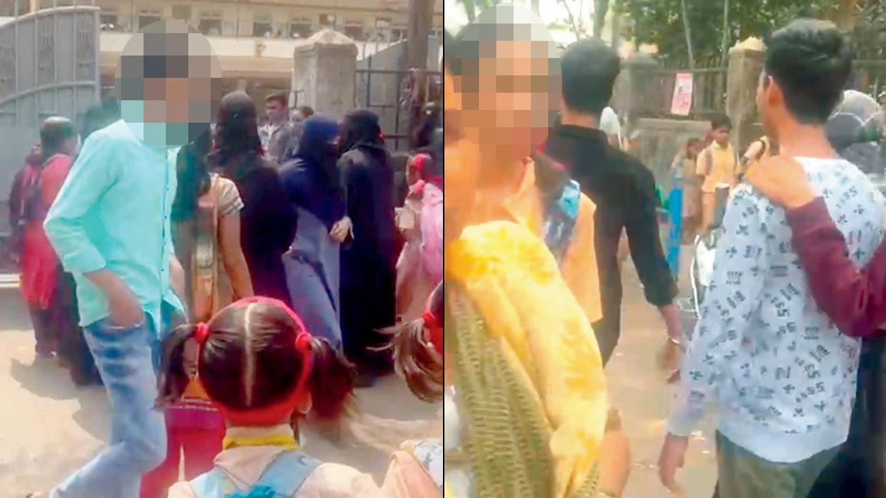 One of the harassers passes by as the girls walk to school; the girls’ parents have confronted the harassers to no avail