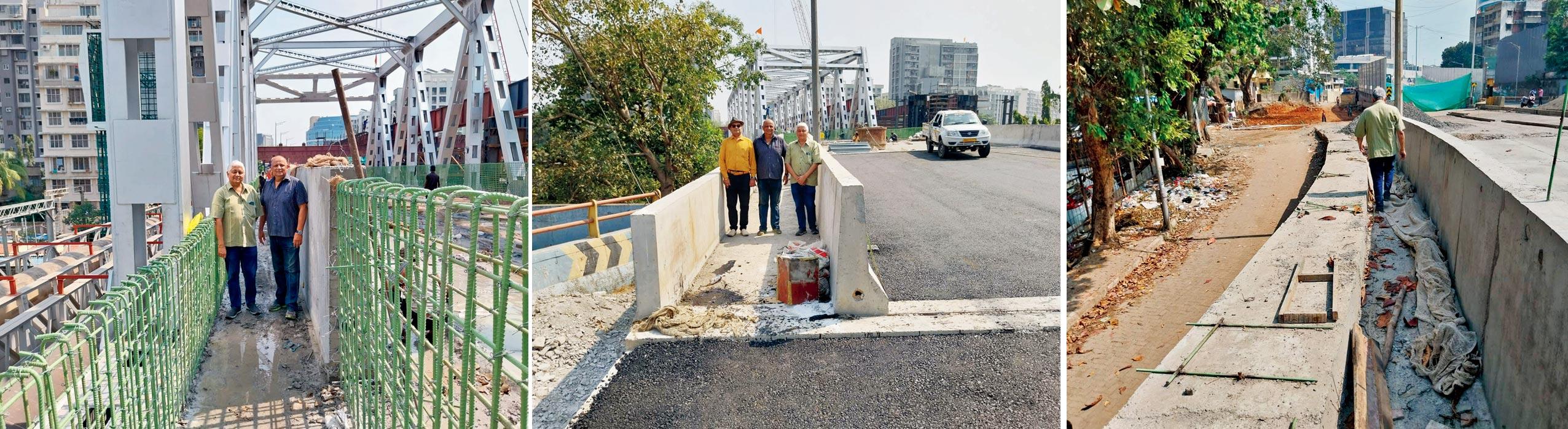 (from left) It was the vigilance of the residents that revealed how the west side footpath was for three people, narrowing down in the railway portion, and then allowing only two people to walk side by side: The east side footpath is the narrowest, allowing space for just one person