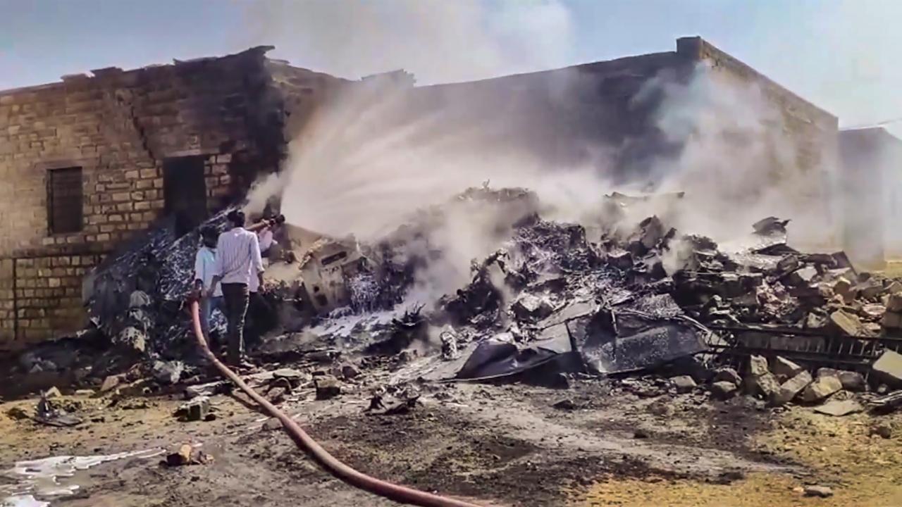 According to the PTI, Jaisalmer Additional Superintendent of Police Mahendra Singh said that there was no loss of property or human life in the crash near Kalla residential colony. Thick black smoke was seen billowing out from a single-storey brick structure where the aircraft crashed