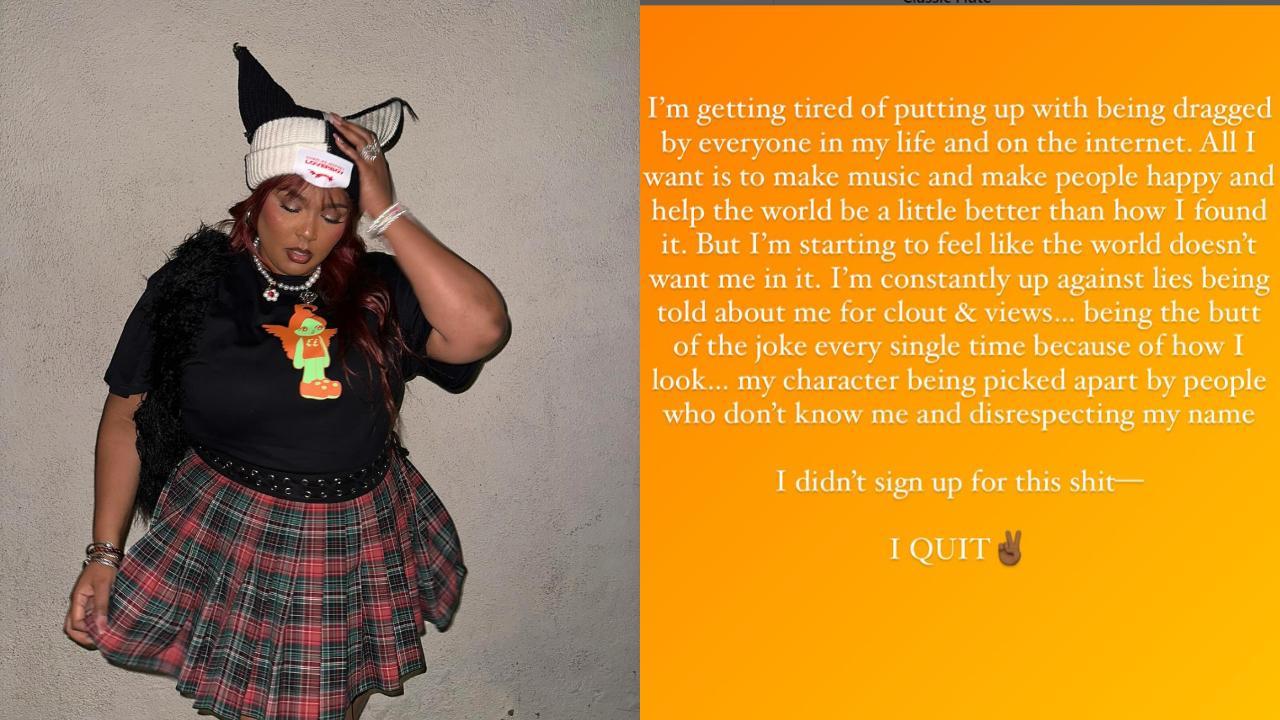 Lizzo posts 'I QUIT' message: 'All I want to do is...'