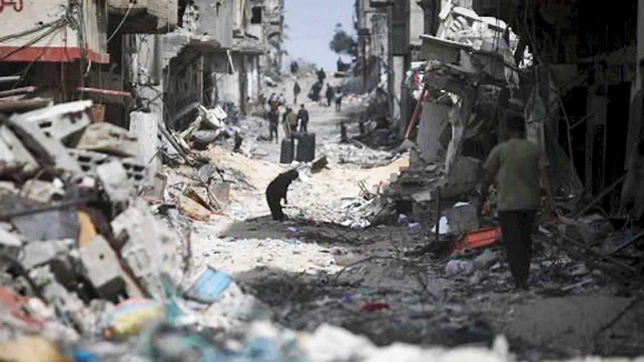 Five months into the war, major portions of Gaza strip have been destroyed. Pic/AP