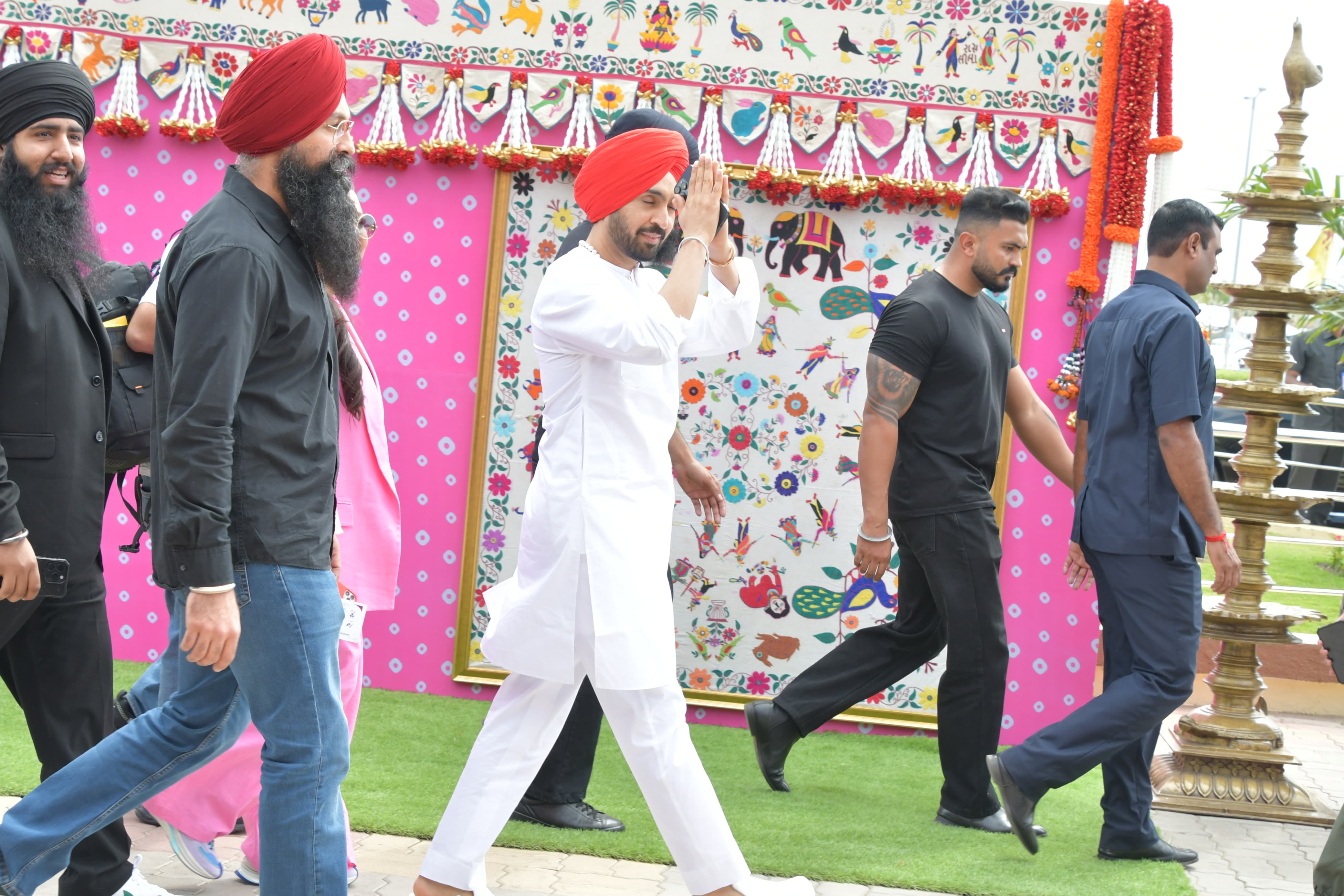 Diljit Dosanjh, who will reportedly perform at the function, reached Jamnagar this morning